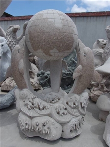 Grey Granite Dolphin Sculptures