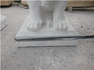 Lion Sculpture,White Maeble Handcarved Sculpture,Natural Stone Carving,Animal Sculpture & Statue
