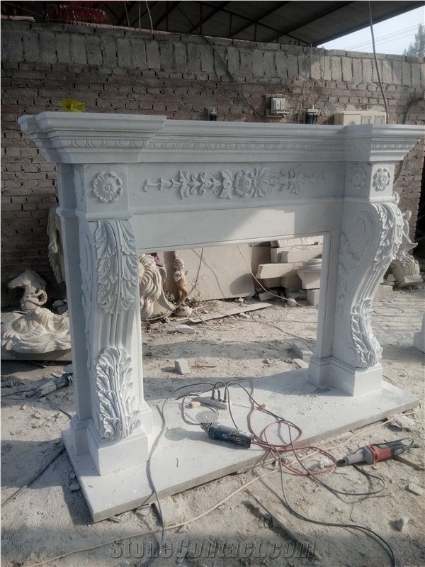 White Fireplace Mantel,Modern Fireplace Mantel,Stone Fireplace Mantel