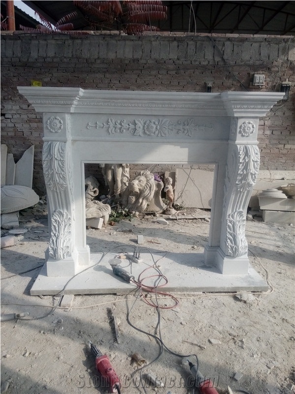 White Fireplace Mantel,Modern Fireplace Mantel,Stone Fireplace Mantel