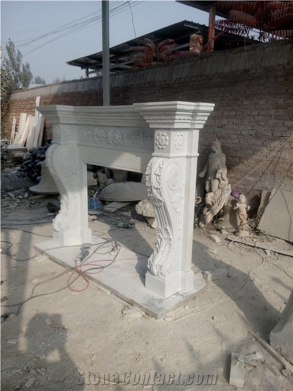 White Fireplace Mantel,Modern Fireplace Mantel,Stone Fireplace Mantel