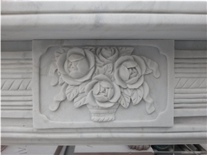 White Marble Fireplace Mantel,Modern Fireplace Mantel,Stone Fireplace Mantel