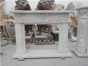 White Marble Fireplace Mantel,Modern Fireplace Mantel,Stone Fireplace Mantel