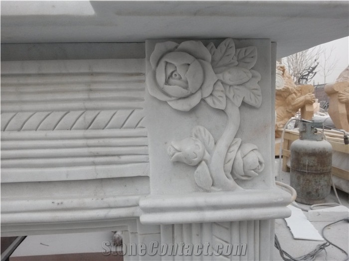 White Marble Fireplace Mantel,Modern Fireplace Mantel,Stone Fireplace Mantel