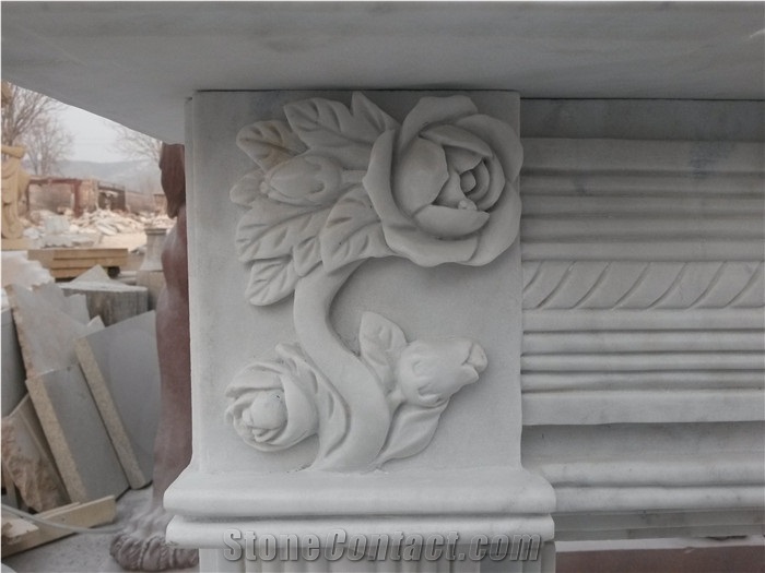 White Marble Fireplace Mantel,Modern Fireplace Mantel,Stone Fireplace Mantel