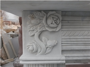 White Marble Fireplace Mantel,Modern Fireplace Mantel,Stone Fireplace Mantel