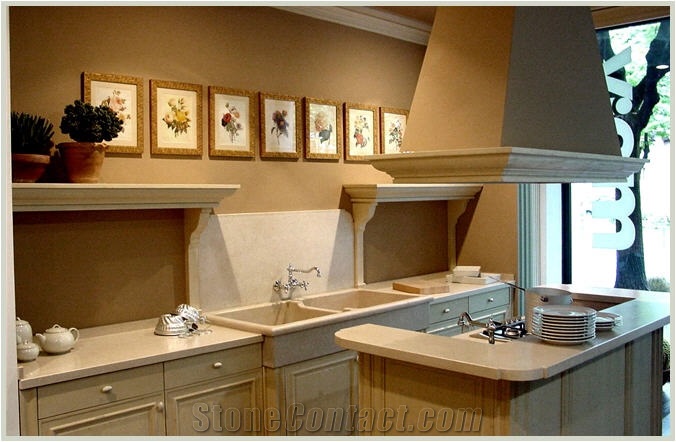 Botticino Semi Classico Marble Countertop