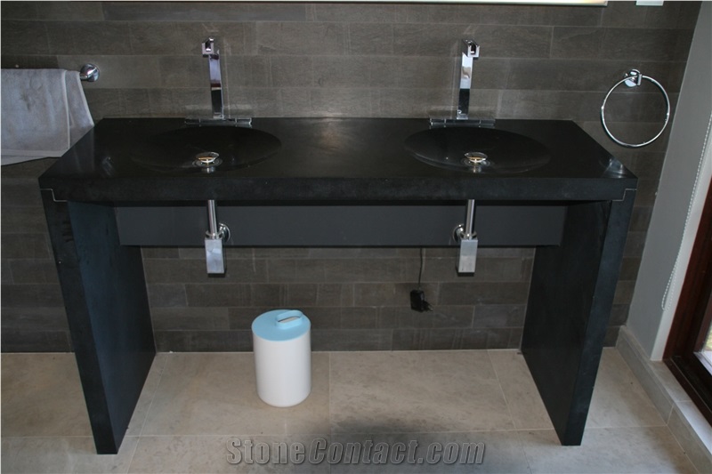 Nero Impala Granite Installed Vanity Tops