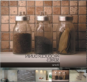 Noce Travertine Brushed Wall Mosaic