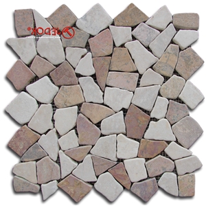 Marble Mosaic Tile - Pink White Mixed