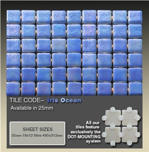 Ezarri Iris Ocean Glass Mosaic