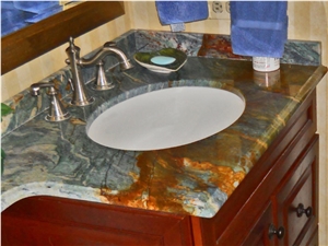 Exotic slab of Blue Louise Quartzite Vanity Top Exotic slab of Blue Louise Quartzite Vanity Top