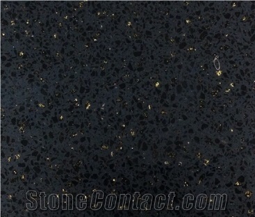 Starlight Black Quartz Stone Kitchen Tops