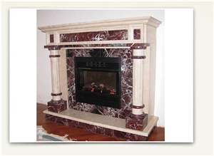 Rosso Levanto Marble Fireplace