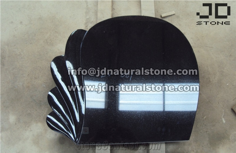 Engraved Tombstone, Shanxi Black Headstone, Black Tombstone Design