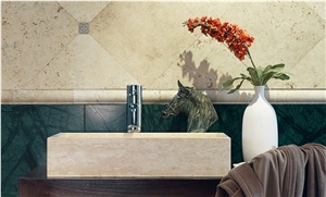 Beige Travertino Romano Carved Basin, Travertino Romano Travertine Sinks & Basins