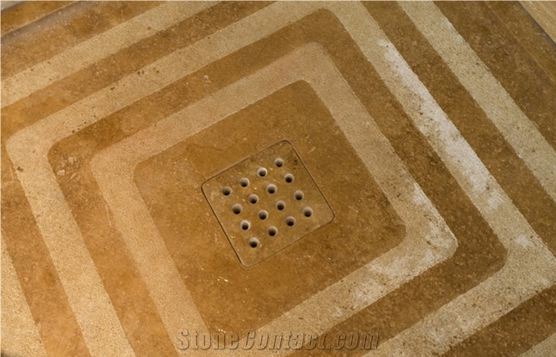 Pa1 Travertino Amarelo Honed Shower Tray