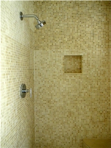 Private Residence Bathroom Design, Marble Mosaic Wall