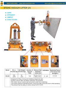 STONE VACUUM LIFTER 25