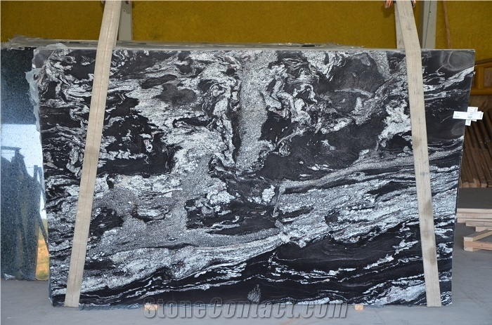 Atacama Black Granite Slabs, Brazil Black Granite