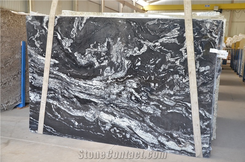 Atacama Black Granite Slabs, Brazil Black Granite