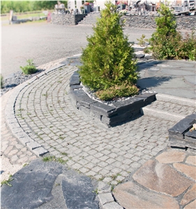 Grey Granite Cube Stone, Cobble Stone