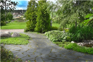 Orivesi Black Slate Flagstone Walkway Pavement