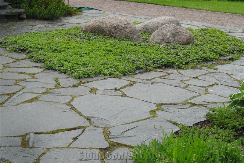 Orivesi Black Slate Flagstone Walkway Pavement