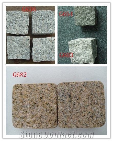 G603,G654,G636,G682 Granite Paving Stone, Grey Granite Cube Stone & Pavers