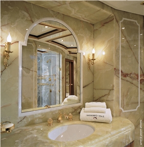 Lady Christine Private Yacht Bath Design with Green Onyx
