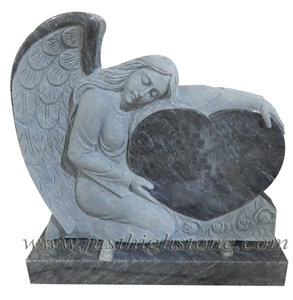Bahama Blue Granite Angel Monument & Tombstone, Heart Monument & Tombstone,Engraved Monument & Tombstone