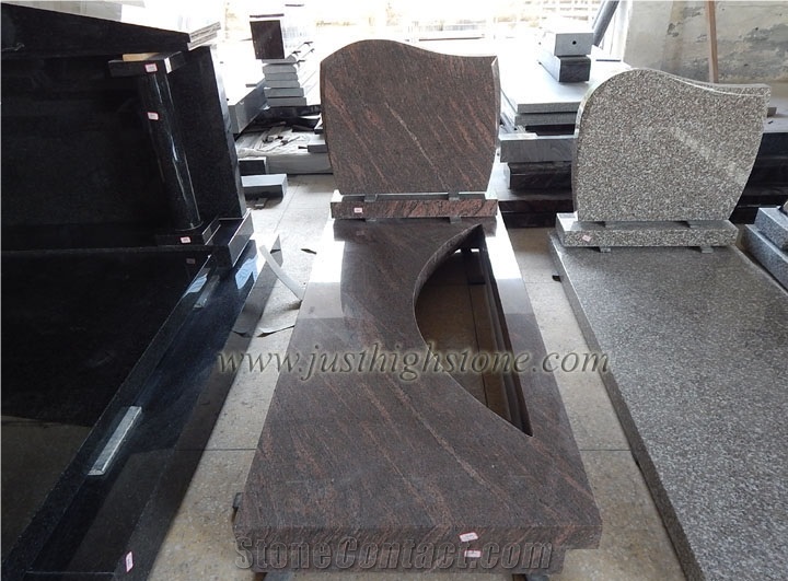 China Multicolor Red Granite Tombstone