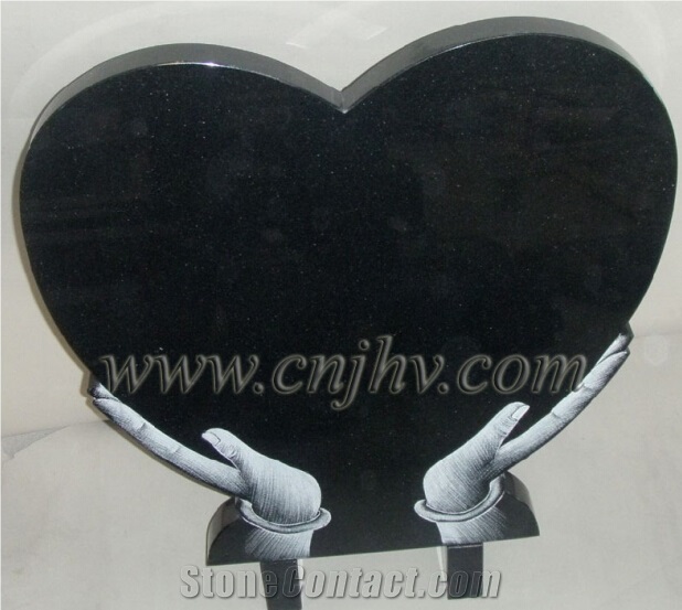 Line Carving Plaque, French Style Black Panels, Shanxi Black Granite Slant Grave,Headstone Jh4008