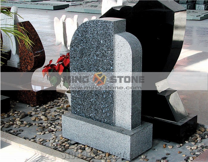 Blue Pearl Granite Monument Tombstone,Norway Blue Galaxy Granite Western Style Headstone