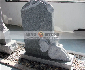 China Grey Granite Angel Design Western Style Monument