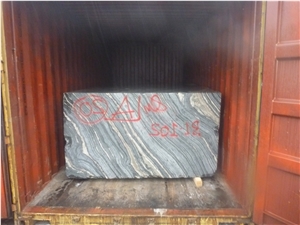 Fossil Black Marble Blocks, Black Marble with Veins, European Standard Quality Blocks