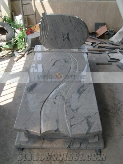 Viscont White Granite Monument, Popular Granite Monument, White Granite with Veins Monument