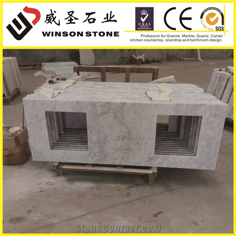 Bianco Carrara White Marble Vanity Top