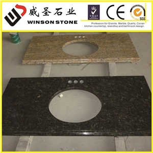 Butterfly Green Granite Vanity Top, China Green Granite Bathroom Top Design