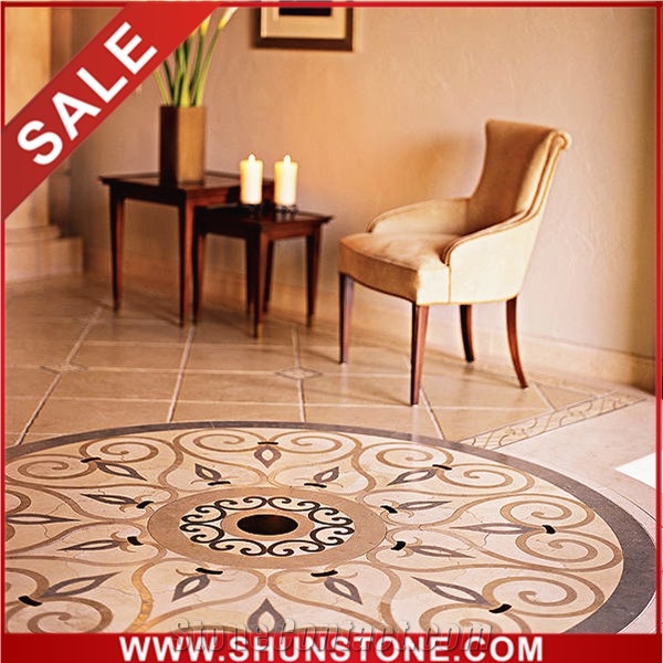China Beige Marble Waterjet Medallions