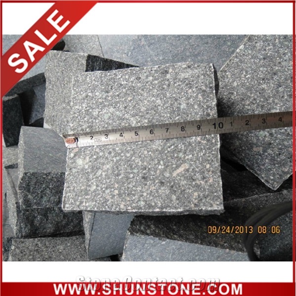 Green Porphyry Cobble,China Green Porphyry Cube ,cobble Stone