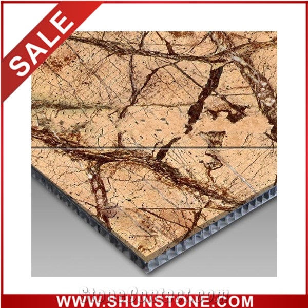 rain forest coffee aluminium honey comb compound panel&marble composite tile