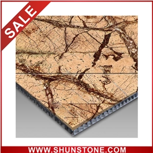 rain forest coffee aluminium honey comb compound panel&marble composite tile