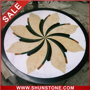 Water Jet Flooring, Multicolor Natural Marble Medallion Water Jet Flooring, Multicolor Natural Marble Medallion