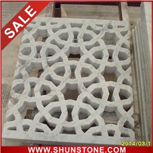 Waterjet Medallion Flooring Tiles, Brown Marble Waterjet Medallions