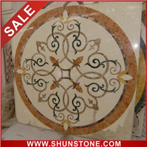 Waterjet Pattern, Beige Marble Medallion Waterjet Pattern, Beige Marble Medallion