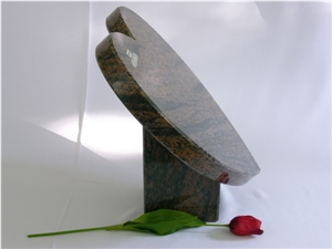 Himalaya Granite Heart Slant Grave Stone