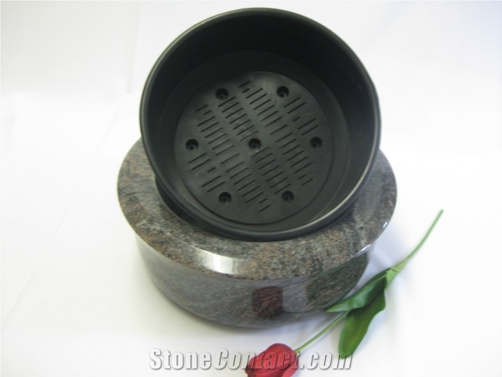 Paradiso Violet Granite Grave Flower Bowl