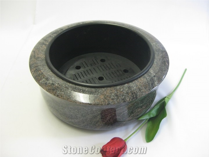 Paradiso Violet Granite Grave Flower Bowl