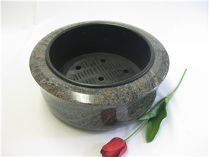 Paradiso Violet Granite Grave Flower Bowl